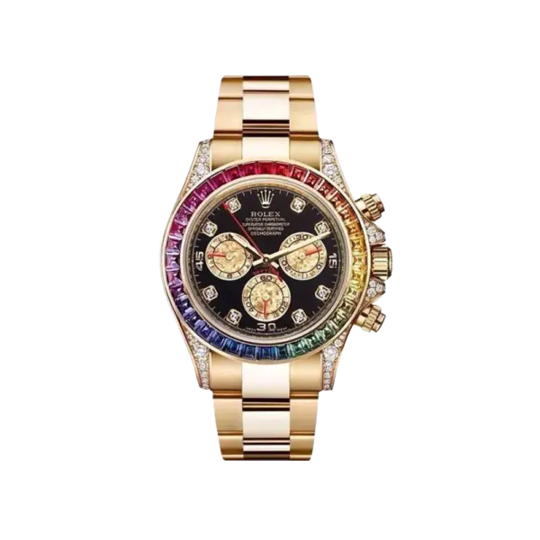 Rolex Daytona 116598RBOW &#039;Rainbow&#039; Yellow Gold Black Dial Sapphire Bezel