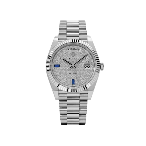 Rolex Day-Date 40 228236 Platinum Pavé Diamond Dial