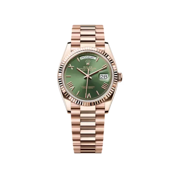 Rolex Day-Date 36 Everose Gold Green Dial 128235