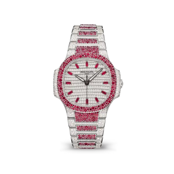 Patek Philippe Nautilus 7118/1452G &#039;Ladies Haute Joaillerie&#039; White Gold Diamond Ruby Set