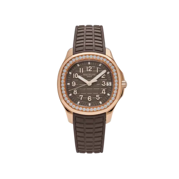 Patek Philippe Aquanaut 5268/200R-010 Rose Gold Taupe Brown Dial Diamond Bezel
