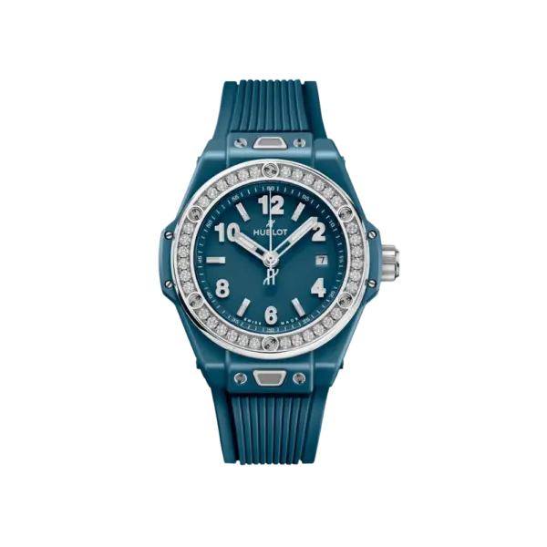 Big Bang One Click Petrol Blue Ceramic Diamonds Ref. 485.ES.5171.RX.1204